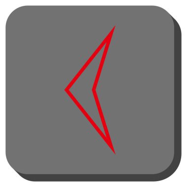 Ok ucu sol yuvarlak kare vektör simgesi