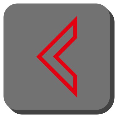 Ok ucu sol yuvarlak kare vektör simgesi