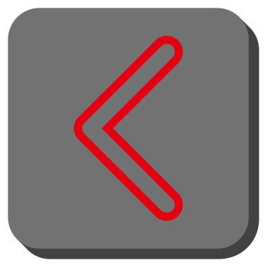 Ok ucu sol yuvarlak kare vektör simgesi