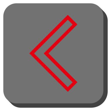 Ok ucu sol yuvarlak kare vektör simgesi