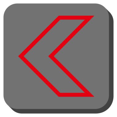 Ok ucu sol yuvarlak kare vektör simgesi