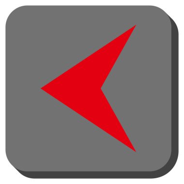 Ok ucu sol yuvarlak kare vektör simgesi