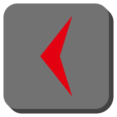 Ok ucu sol yuvarlak kare vektör simgesi