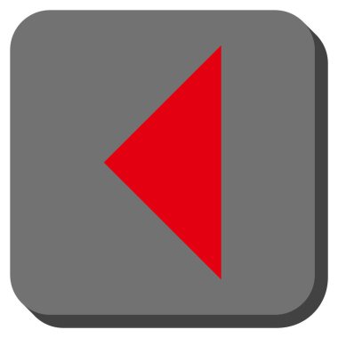 Ok ucu sol yuvarlak kare vektör simgesi