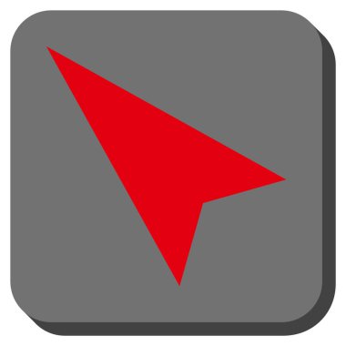 Ok ucu sol yukarı yuvarlak kare vektör simgesi