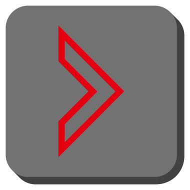 Ok ucu sağ yuvarlak kare vektör simgesi