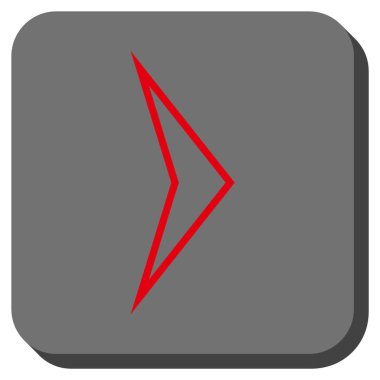 Ok ucu sağ yuvarlak kare vektör simgesi