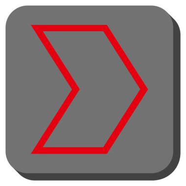 Ok ucu sağ yuvarlak kare vektör simgesi