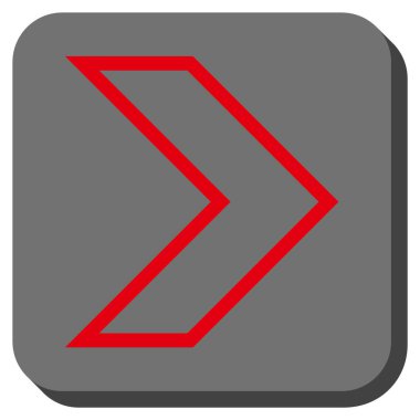 Ok ucu sağ yuvarlak kare vektör simgesi