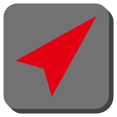 Ok ucu sağ-yukarı yuvarlak kare vektör simgesi