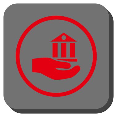 Banka hizmet yuvarlak kare vektör simgesi