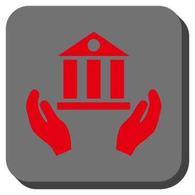 Banka hizmet yuvarlak kare vektör simgesi