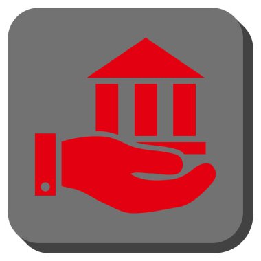 Banka hizmet yuvarlak kare vektör simgesi