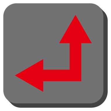 Bifurkasyon ok sol kadar kare vektör simge yuvarlak