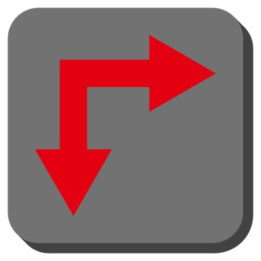 Şu yuvarlak kare vektör simgesi aşağı çatallanma ok