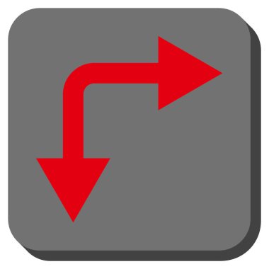 Şu yuvarlak kare vektör simgesi aşağı çatallanma ok