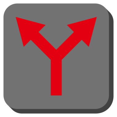 Yuvarlatılmış Kare vektör simge yukarı çatallanma ok