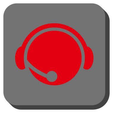 Çağrı Merkezi operatörü yuvarlak kare vektör simgesi