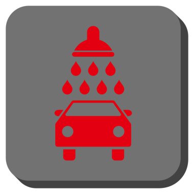 Araba duş yuvarlak kare vektör simgesi