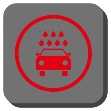 Araba duş yuvarlak kare vektör simgesi