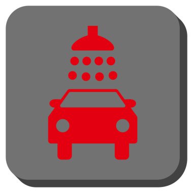Araba duş yuvarlak kare vektör simgesi