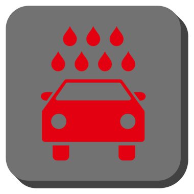 Araba duş yuvarlak kare vektör simgesi