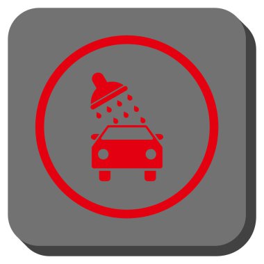 Oto yıkama yuvarlak kare vektör simgesi