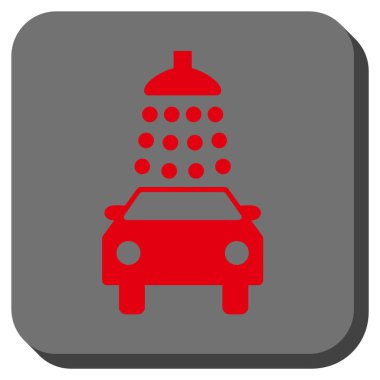 Oto yıkama yuvarlak kare vektör simgesi