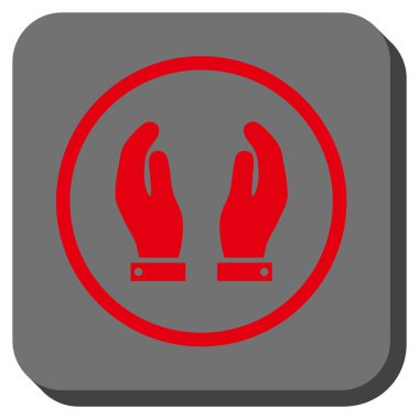 Eller yuvarlatılmış kare vektör simge bakım