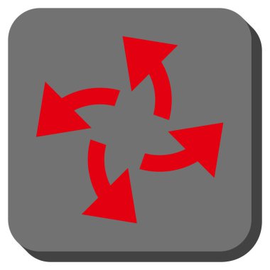 Santrifüj okları yuvarlak kare vektör simgesi