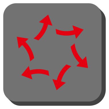 Santrifüj okları yuvarlak kare vektör simgesi