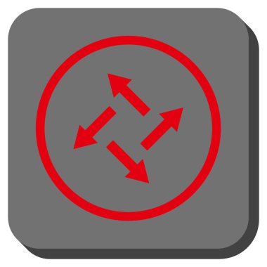 Santrifüj okları yuvarlak kare vektör simgesi