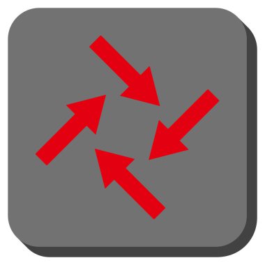 Merkezcil okları yuvarlak kare vektör simgesi