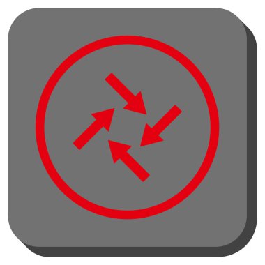 Merkezcil okları yuvarlak kare vektör simgesi