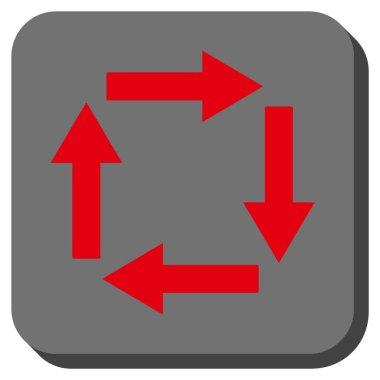 Dolaşım okları yuvarlak kare vektör simgesi