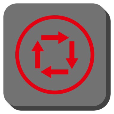 Dolaşım okları yuvarlak kare vektör simgesi