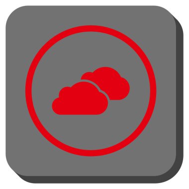 Bulutlar yuvarlatılmış kare vektör simgesi