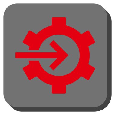 COG Tümleştirme yuvarlak kare vektör simgesi