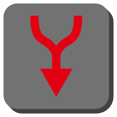 Yuvarlatılmış Kare vektör simgesi aşağı ok birleştirmek