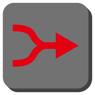 Ok tam yuvarlak kare vektör simgesi birleştirmek