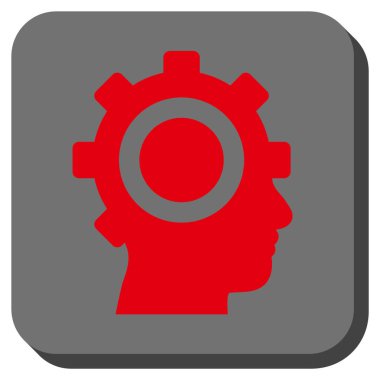 Cyborg dişli yuvarlak kare vektör simgesi