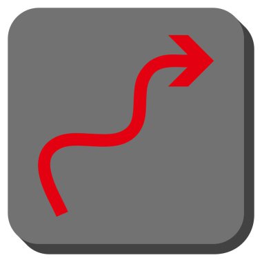 Eğri ok yuvarlak kare vektör simgesi