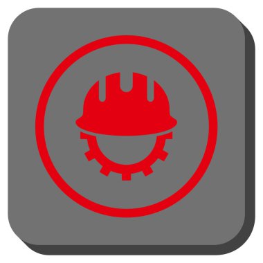Geliştirme Hardhat yuvarlak kare vektör simgesi