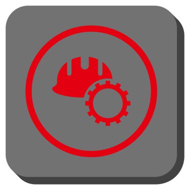 Geliştirme Hardhat yuvarlak kare vektör simgesi