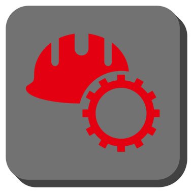 Geliştirme Hardhat yuvarlak kare vektör simgesi