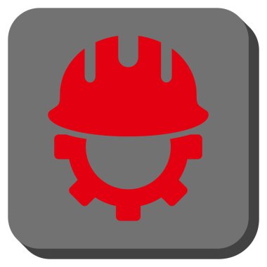 Geliştirme Hardhat yuvarlak kare vektör simgesi
