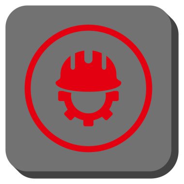 Geliştirme Hardhat yuvarlak kare vektör simgesi