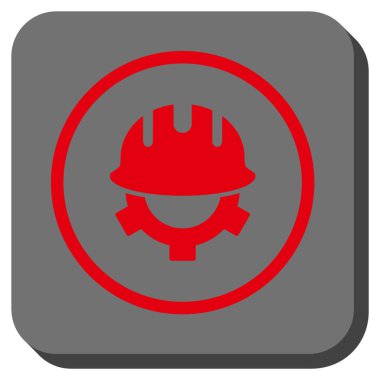 Geliştirme kask yuvarlak kare vektör simgesi