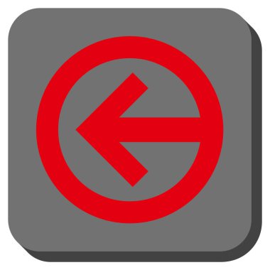 Yön sol yuvarlak kare vektör simgesi