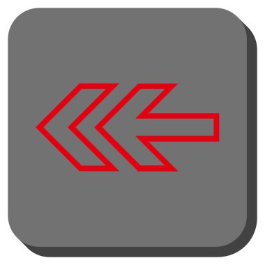 Yön sol yuvarlak kare vektör simgesi